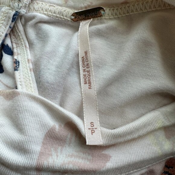 Free People Blouse Mock Neck Floral Open-Back Sleeveless Multicolor Sz S - Picture 4 of 7